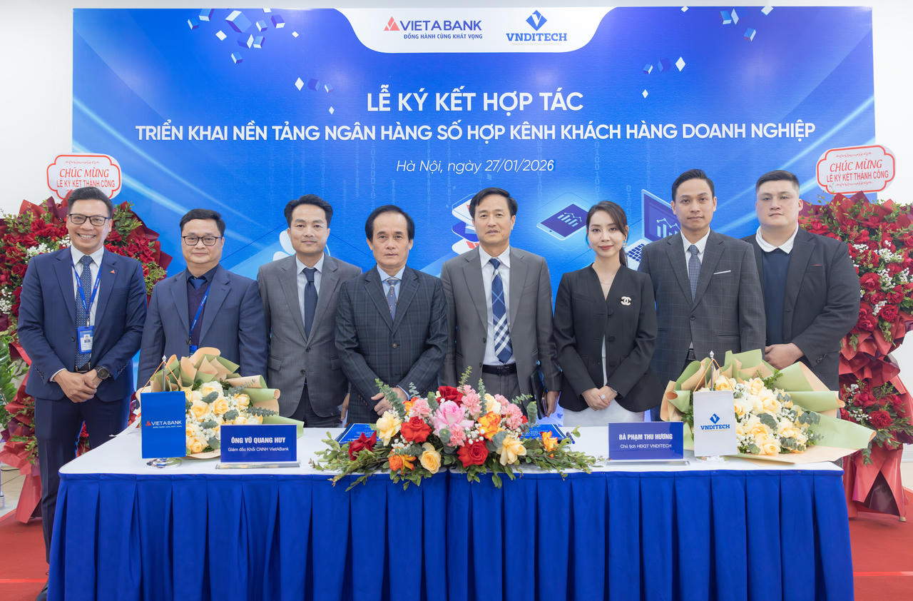 VietABank hợp tác Vnditech triển khai nền tảng ngân hàng số hợp kênh cho doanh nghiệp