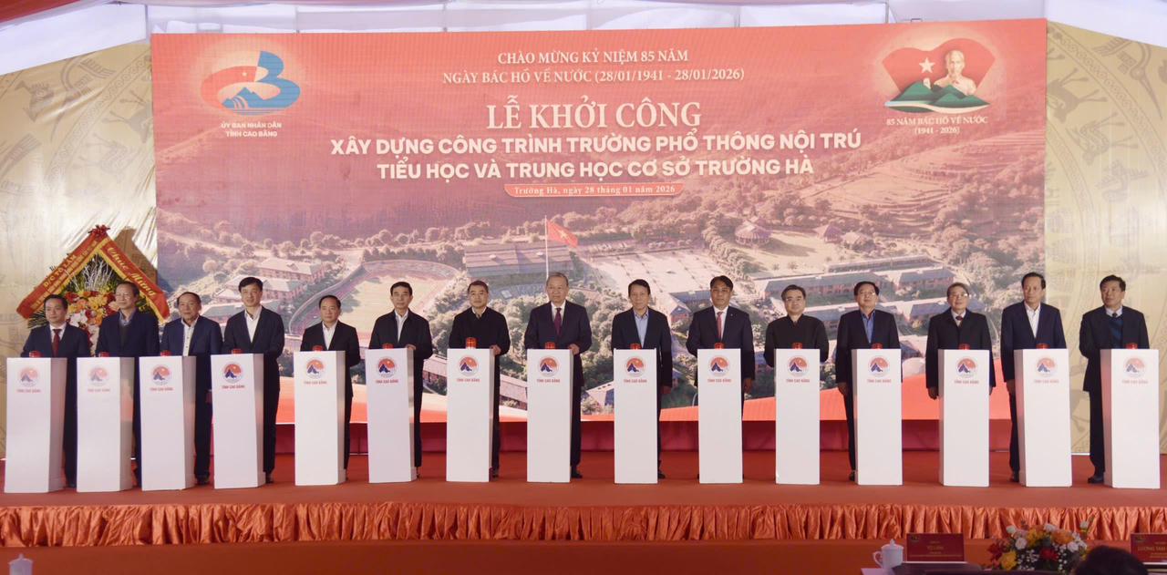 Tổng Bí thư Tô Lâm dự Lễ khởi công xây dựng Trường nội trú liên cấp Trường Hà
