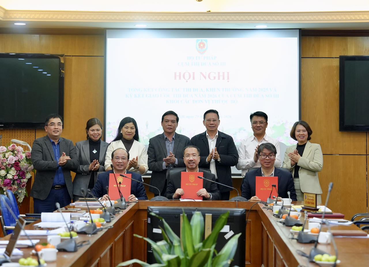 Cụm Thi đua số III – Bộ Tư pháp tổng kết công tác thi đua, ký giao ước năm 2026
