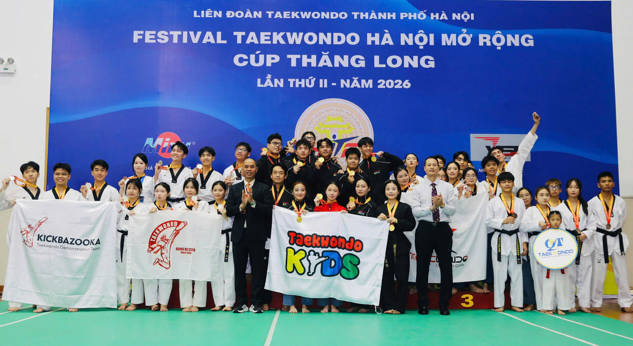 Khai mạc Festival Taekwondo Hà Nội mở rộng 2026: Điểm sáng về xã hội hóa và kỷ luật thi đấu