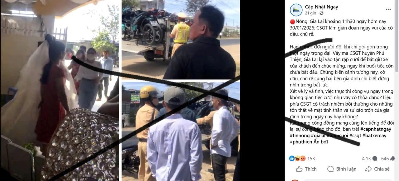 Vi phạm giao thông rồi trốn vào đám cưới, nhóm đối tượng bị phạt 101 triệu đồng