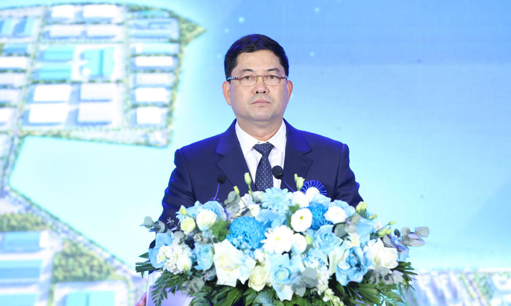 Bí thư Tỉnh ủy Bắc Ninh Nguyễn Hồng Thái phát biểu tại lễ khởi công.