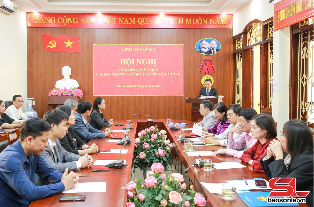 Hội nghị công bố quyết định của Ban Thường vụ Tỉnh ủy về công tác cán bộ.