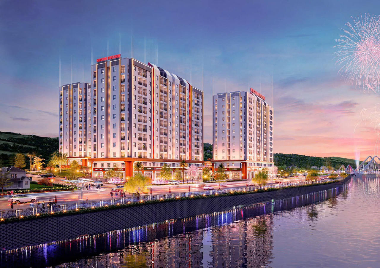 Phối cảnh khu NOXH bở tả sông Hồng tại phường Lào Cai, tỉnh Lào Cai.