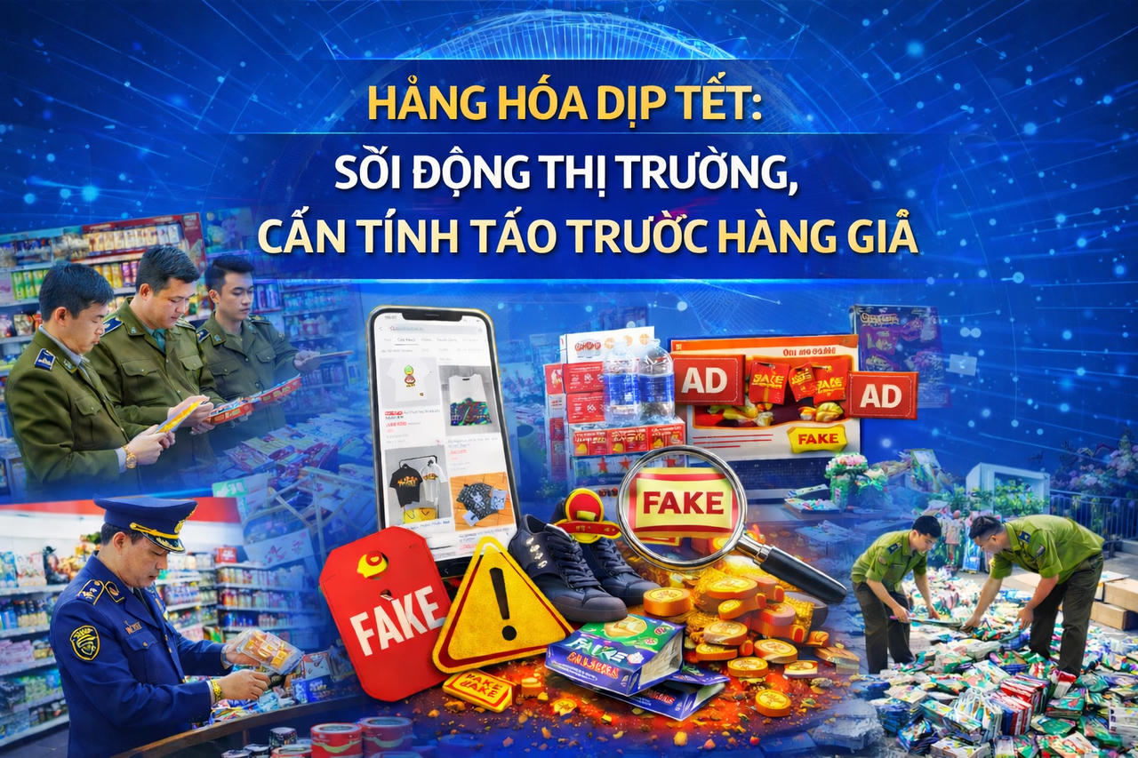 Hàng hóa dịp Tết: Sôi động thị trường, cần tỉnh táo trước hàng giả