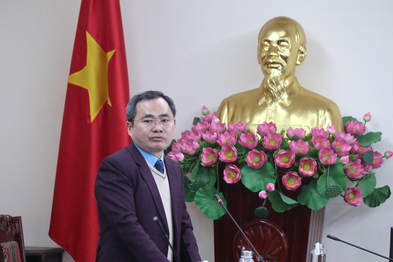 Ông Nguyễn Đức Bình, Trưởng Ban quản lý di tích phường Nam Định phát biểu.