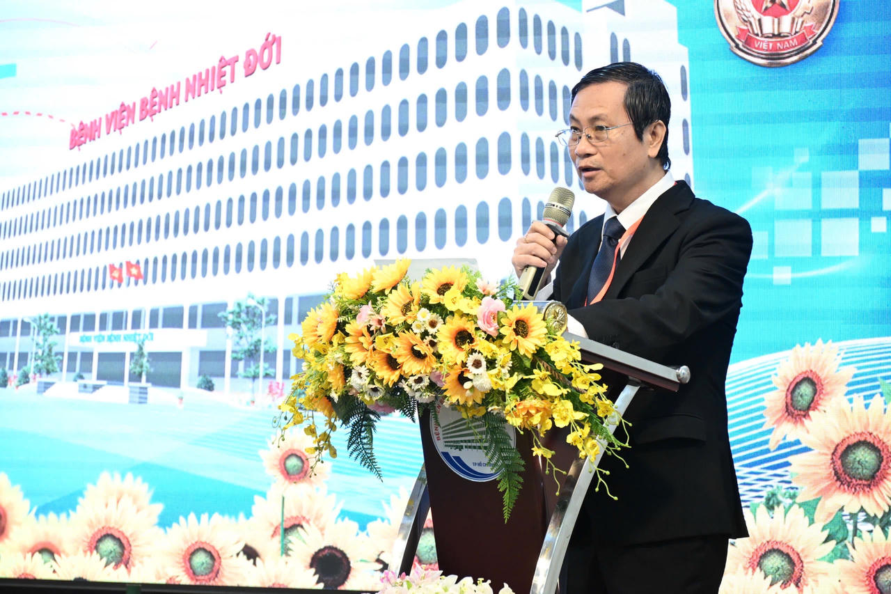 BS CKII Nguyễn Thành Dũng - Giám đốc bệnh viện phát biểu tại buổi lễ&nbsp;