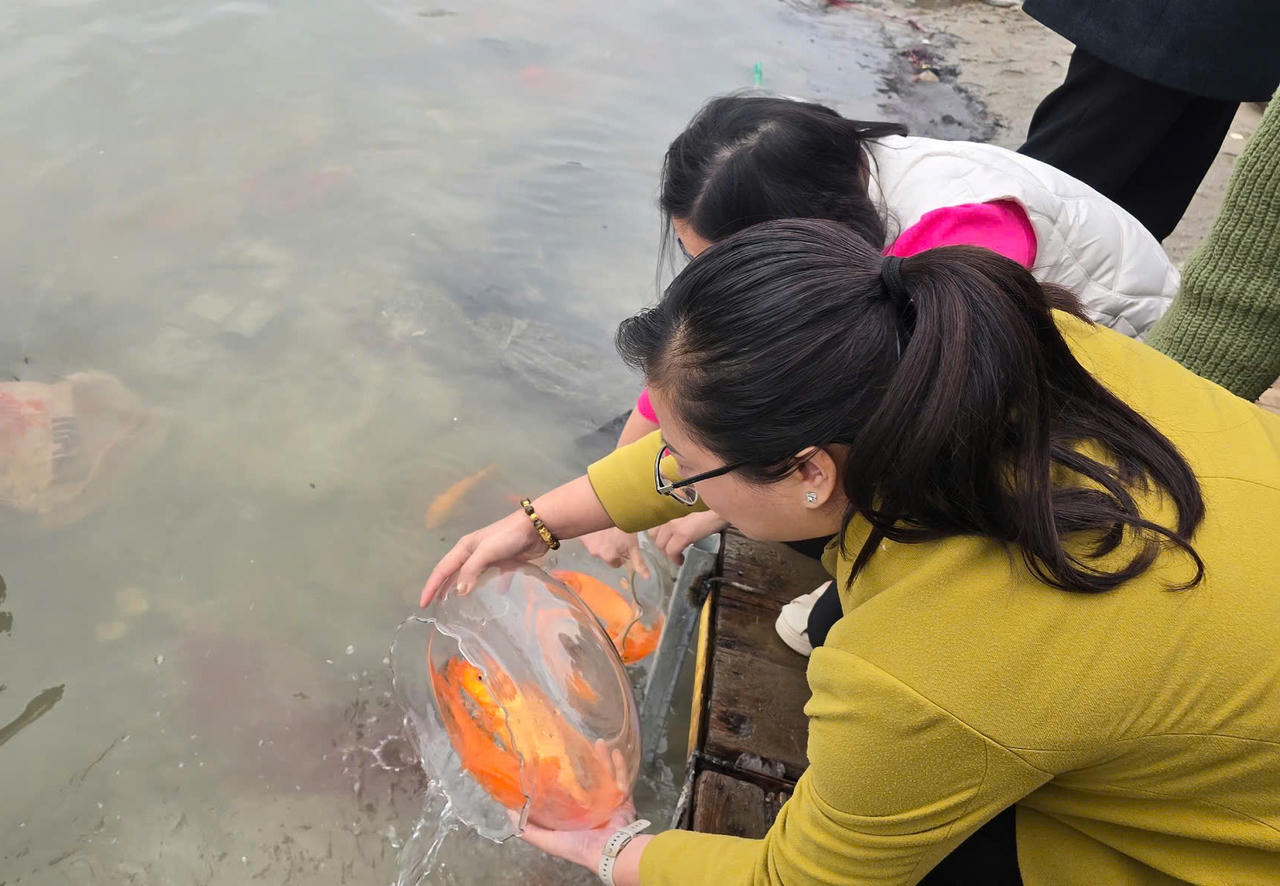 Phường Lào Cai tổ chức Ngày hội bảo vệ môi trường, thả cá phóng sinh dịp 23 tháng Chạp