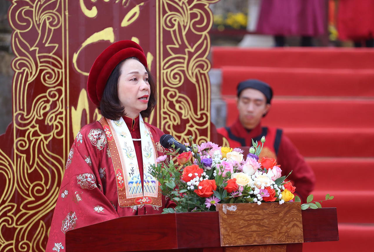 Phó Chủ tịch UBND TP Hà Nội Vũ Thu Hà phát biểu tại chương trình.