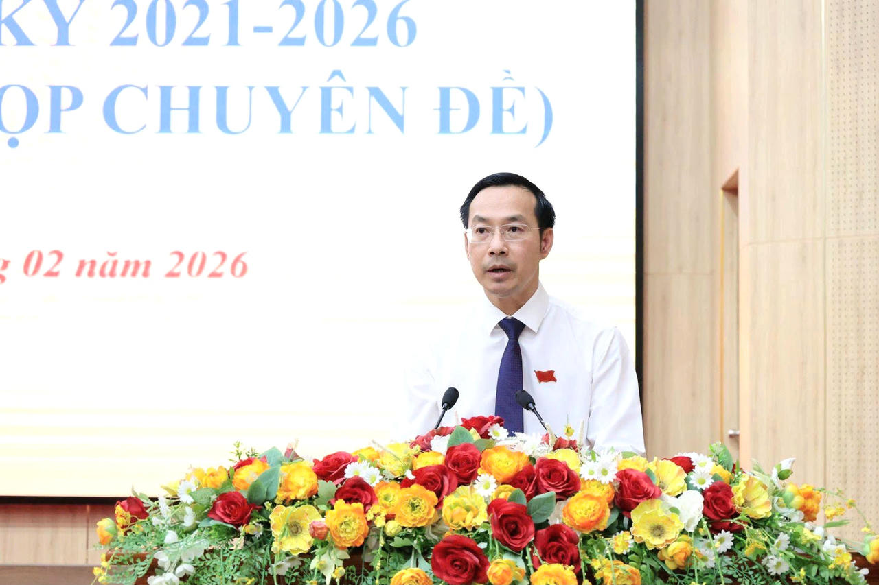 Phó Bí thư Thường trực Tỉnh ủy, Chủ tịch HĐND tỉnh An Giang Nguyễn Thanh Nhàn phát biểu khai mạc kỳ họp.