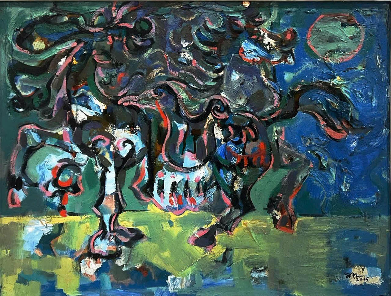 Tranh “Sánh đôi” của họa sĩ Nguyễn Tuấn Sơn.