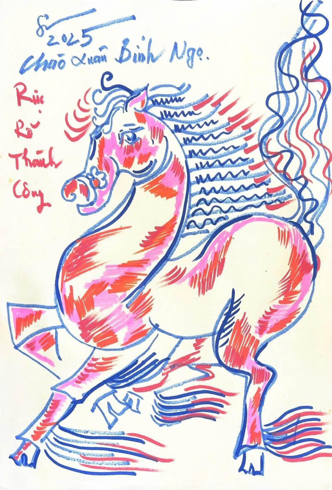 Tranh “Mã đáo thành công” của họa sĩ Nguyễn Tuấn Sơn.