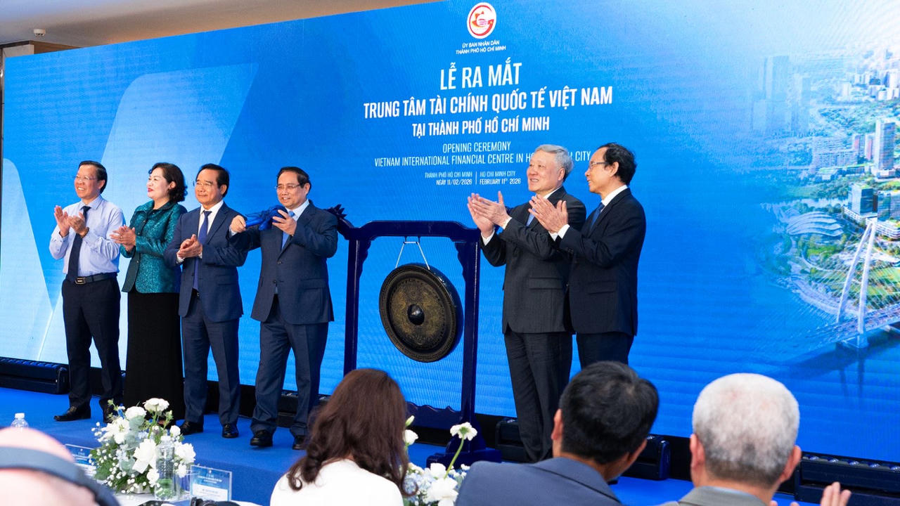 Lễ ra mắt Trung tâm tài chính quốc tế Việt Nam tại Tòa nhà Trung tâm tài chính quốc tế Việt Nam
