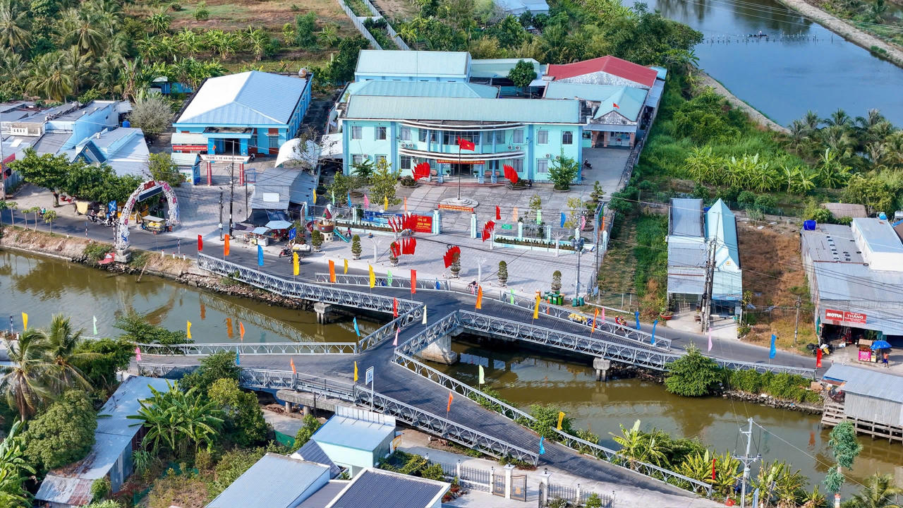 Diện mạo xã Vĩnh Bình khang trang, hài hòa thiên nhiên.