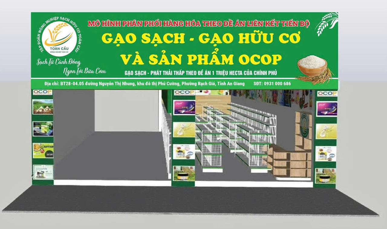 Mô hình cửa hàng gạo sạch, gạo hữu cơ và sản phẩm OCOP của công ty