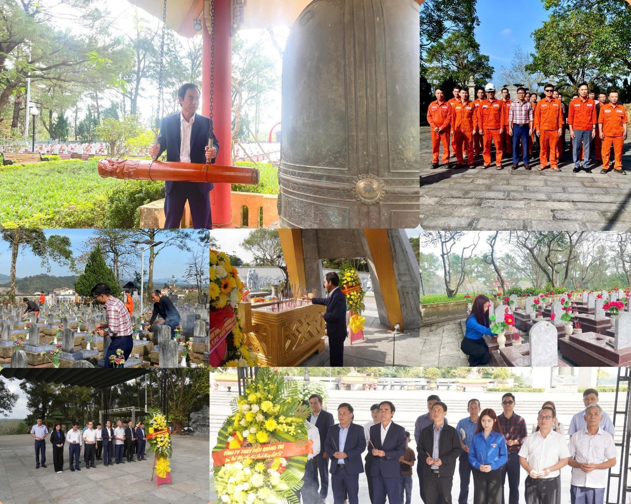 Đoàn công tác của&nbsp;Công ty Thủy điện Quảng Trị dâng hương tại các nghĩa trang trên địa bàn tỉnh.&nbsp;