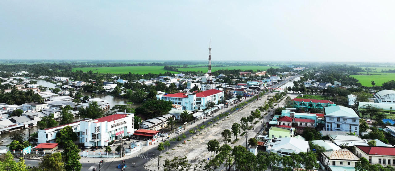 Diện mạo hạ tầng xã Gò Quao ngày càng khang trang, hiện đại.