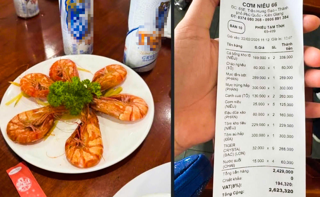 Du khách đăng tải phản ánh lên cộng đồng Phú Quốc đĩa tôm sú hấp 6 con có giá 300.000 đồng.