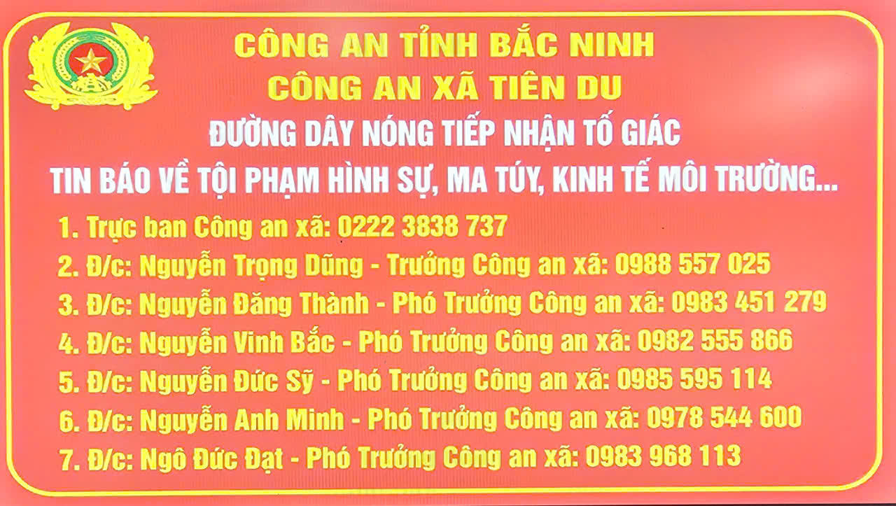 Thông báo đường dây nóng của lực lượng Công an phục vụ công tác bảo đảm an ninh trật tự tại Lễ hội Lim năm 2026.