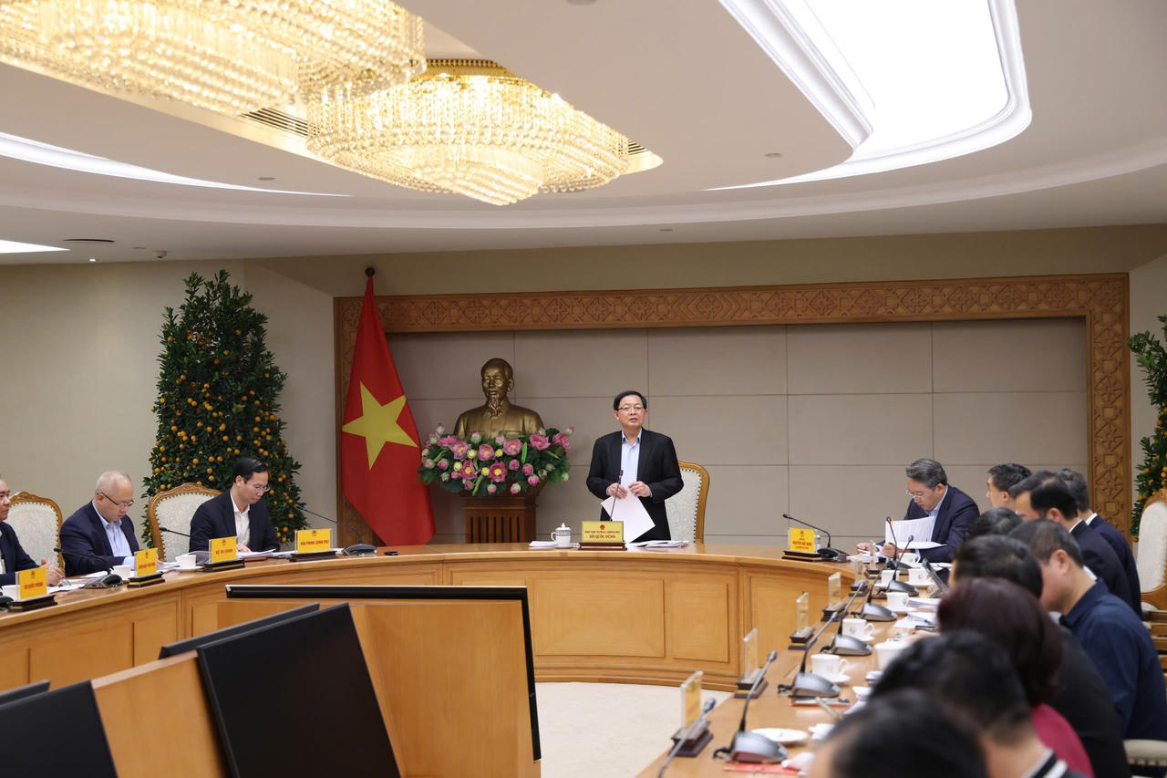 Quang cảnh cuộc họp do Phó Thủ tướng Hồ Quốc Dũng chủ trì.