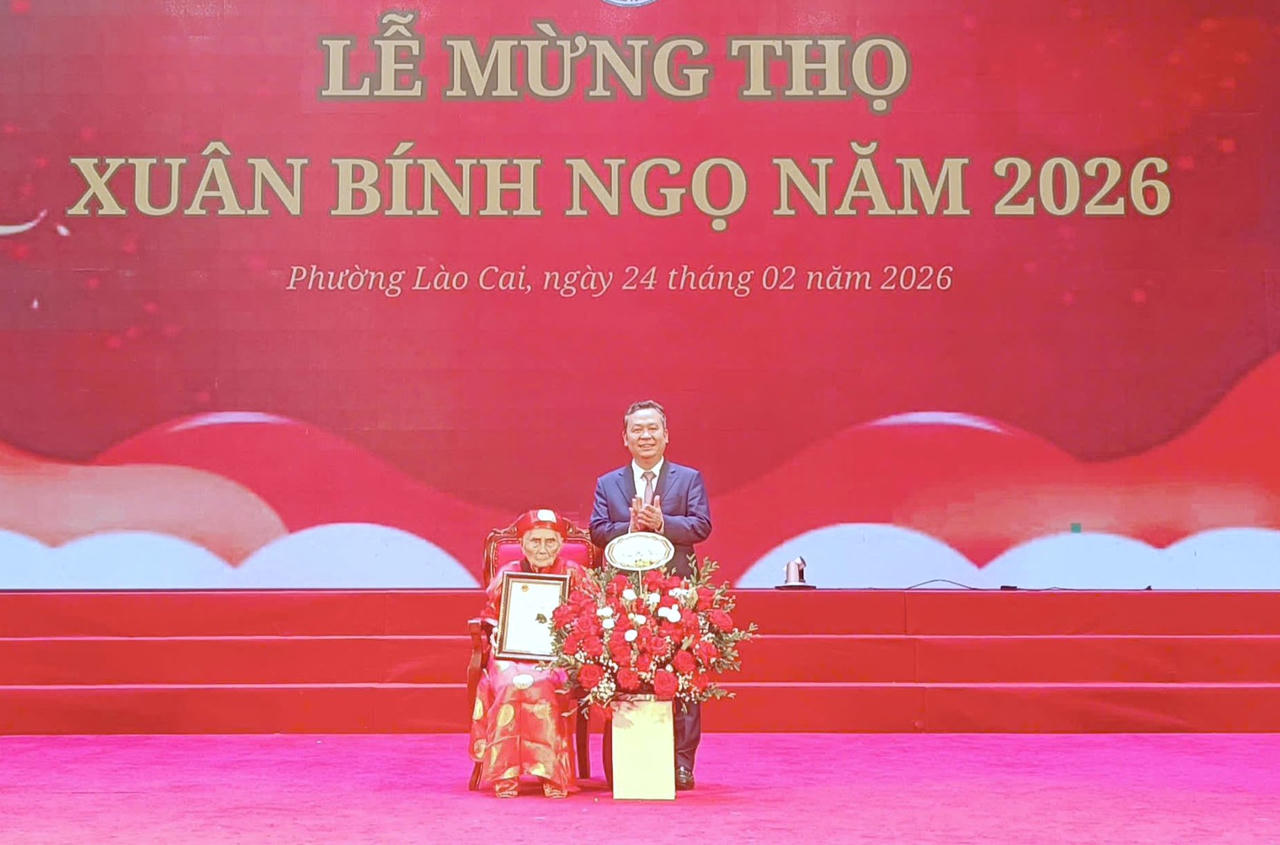 Phường Lào Cai tổ chức mừng thọ người cao tuổi đầu Xuân Bính Ngọ 2026