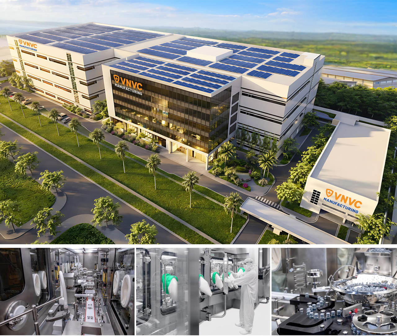 Hệ thống dây chuyền công nghệ cao từ Syntegon (Đức) đưa Nhà máy Vắc xin và Sinh phẩm VNVC vào nhóm 20 cơ sở sản xuất vắc xin hiện đại nhất thế giới. Ảnh: VNVC và Syntegon