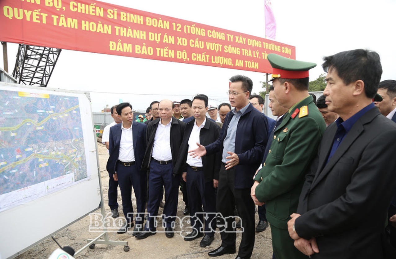 Hưng Yên: Lãnh đạo tỉnh kiểm tra, động viên nhà thầu thi công các công trình trọng điểm