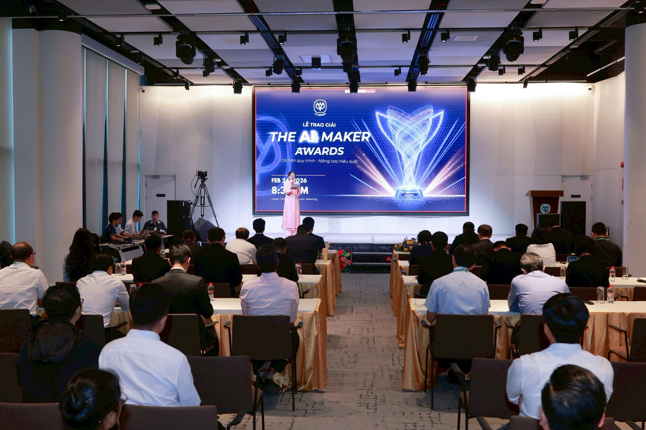 Không gian trao giải, nơi các dự án sáng tạo với AI được tôn vinh.