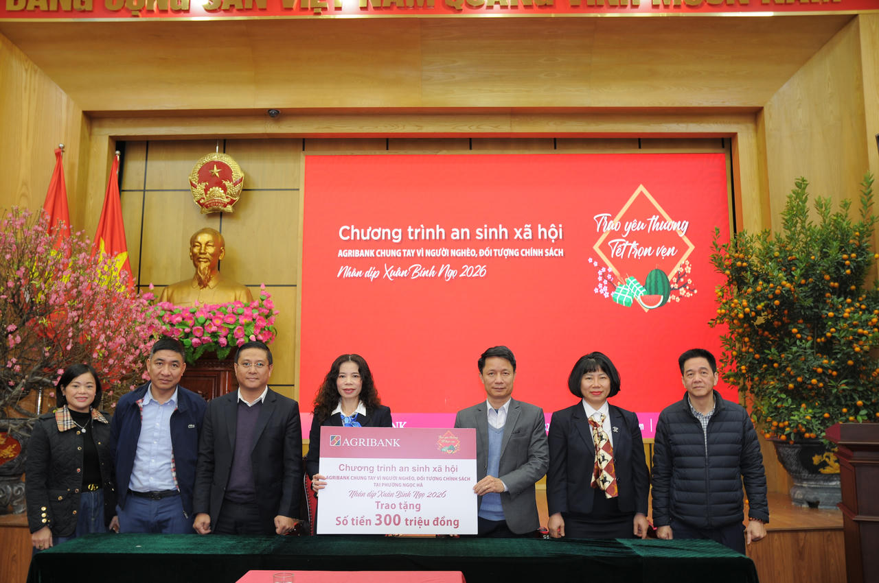 Agribank lan tỏa trách nhiệm xã hội trong hành trình 'Trao yêu thương - Tết trọn vẹn' Xuân Bính Ngọ 2026