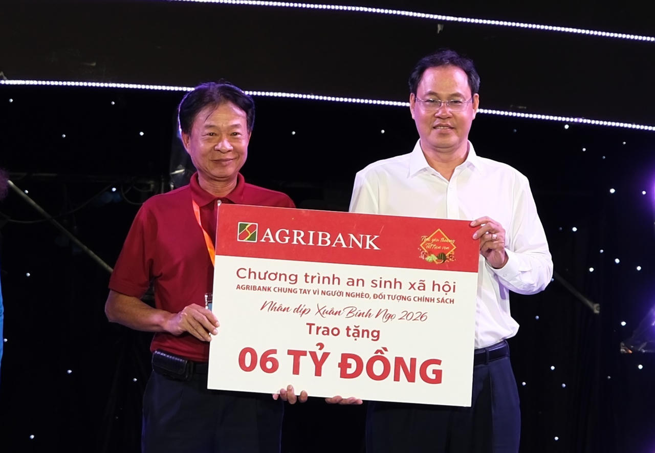 Agribank lan tỏa trách nhiệm xã hội trong hành trình 'Trao yêu thương - Tết trọn vẹn' Xuân Bính Ngọ 2026
