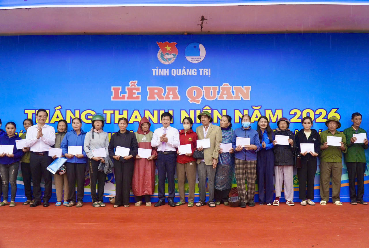 Tuổi trẻ Quảng Trị ra quân Tháng Thanh niên 2026, trao tặng công trình an sinh hơn 320 triệu đồng