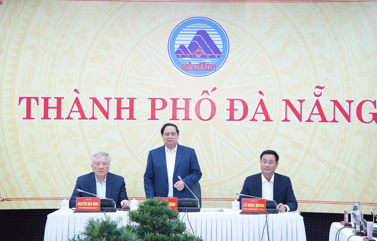 Thủ tướng Chính phủ Phạm Minh Chính tại buổi làm việc với Ban Thường vụ Thành ủy Đà Nẵng ngày 28/2.