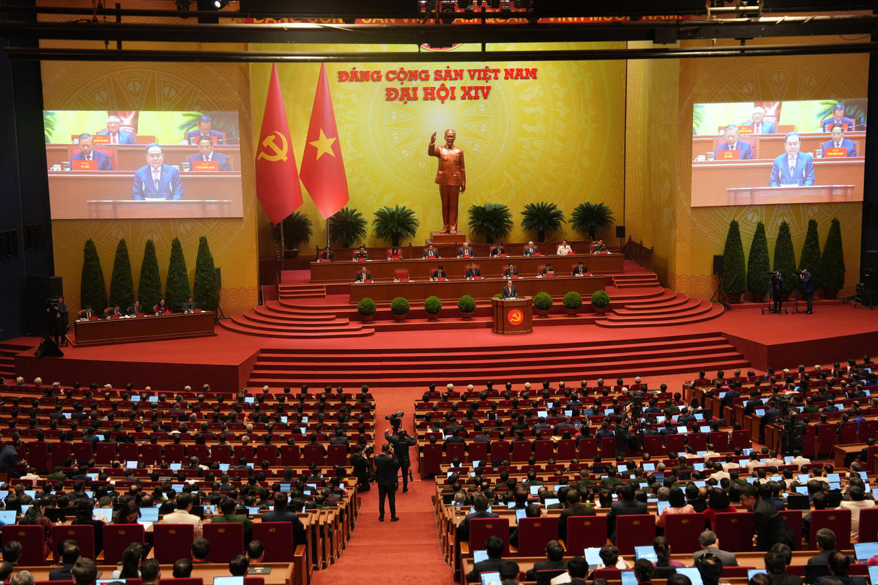 Quang cảnh phiên bế mạc Đại hội XIV của Đảng. (Ảnh: Vân Anh)