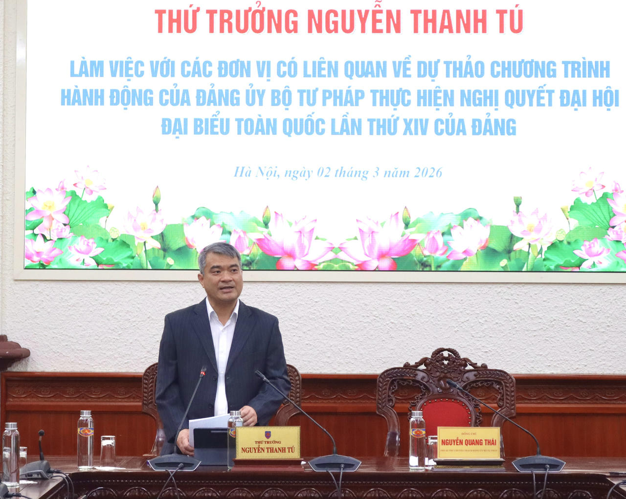 Thứ trưởng Nguyễn Thanh Tú phát biểu&nbsp;