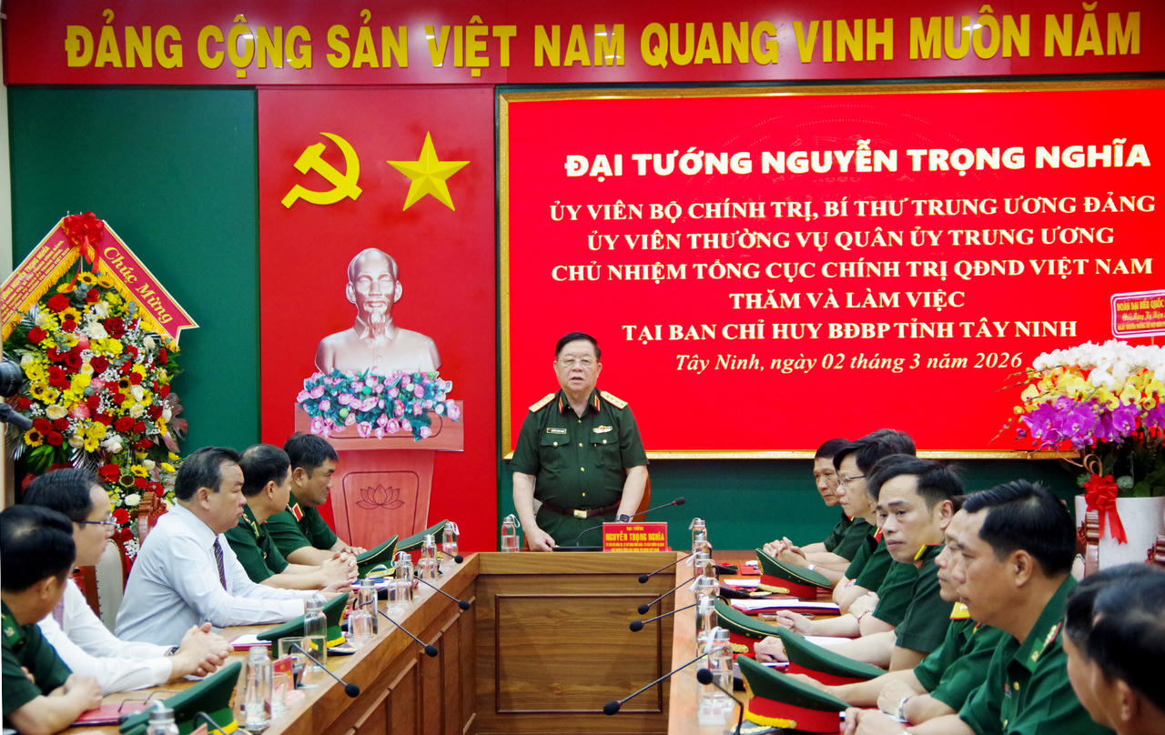 Đại tướng Nguyễn Trọng Nghĩa thăm và làm việc tại Ban Chỉ huy BĐBP tỉnh Tây Ninh