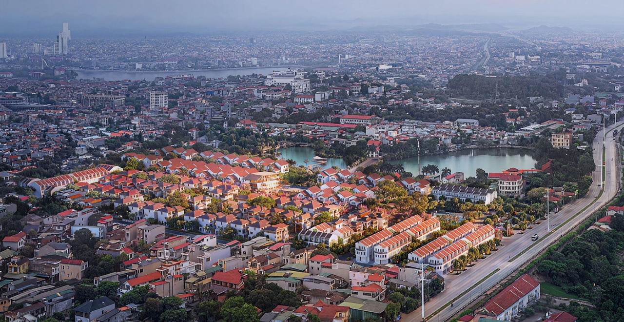 Phối cảnh khu biệt thự cao cấp Việt Trì Legacy Lakeside tại phường Thanh Miếu, Phú Thọ do Tasco làm chủ đầu tư.