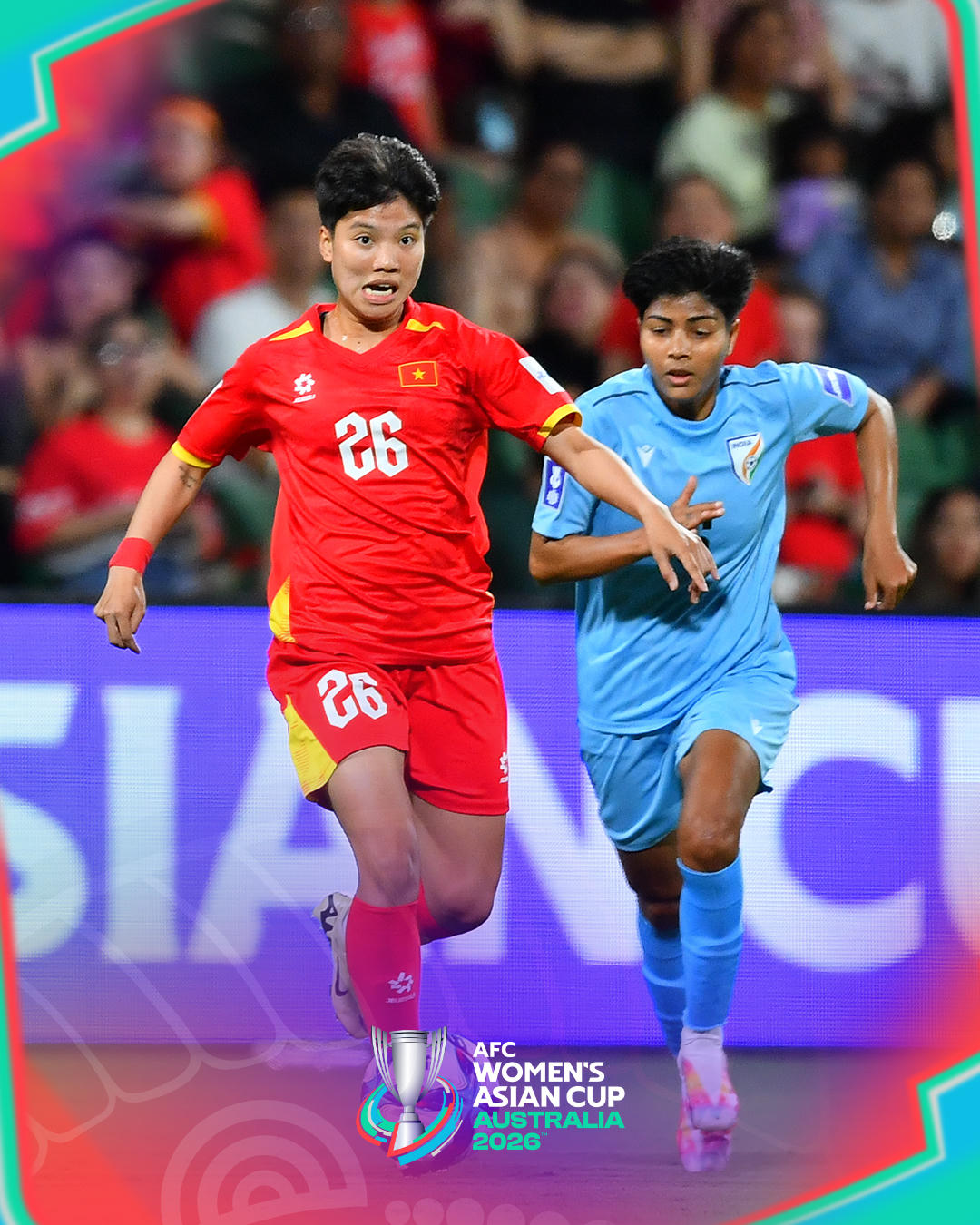 Đội tuyển nữ Việt Nam đã có 3 điểm trong trận ra quân gặp Ấn Độ (Ảnh AFC)