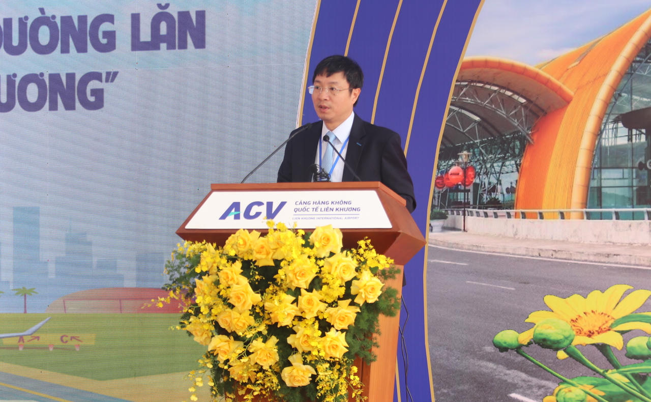 Ông Nguyễn Cao Cường - Phó Tổng giám đốc ACV phát biểu tại lễ khởi công.