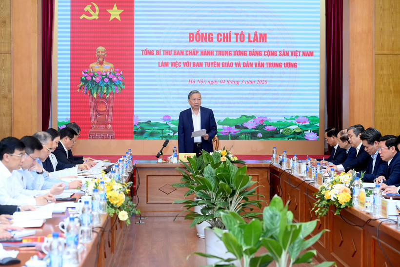 Tổng Bí thư Tô Lâm: Công tác chính trị, tư tưởng phải thực sự đi trước, mở đường