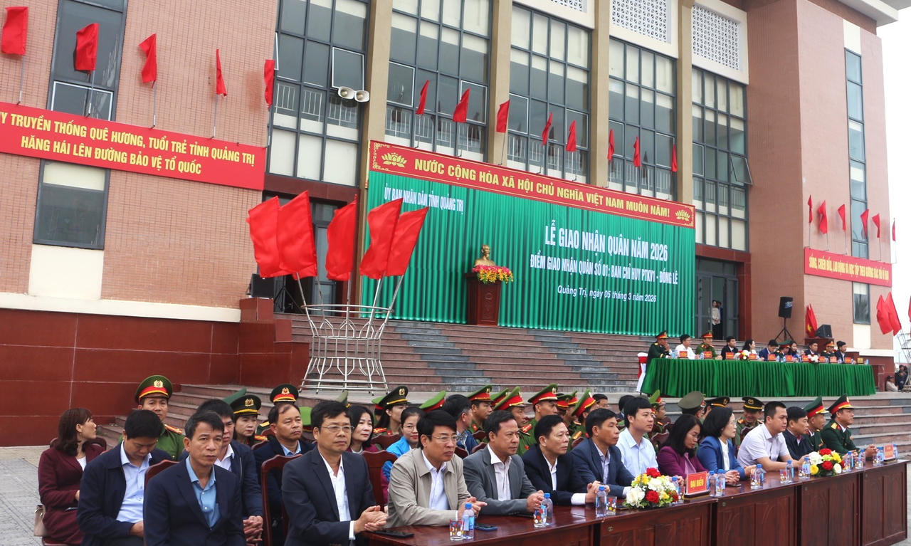 Quảng Trị: 2.630 thanh niên lên đường thực hiện nghĩa vụ quân sự, công an năm 2026