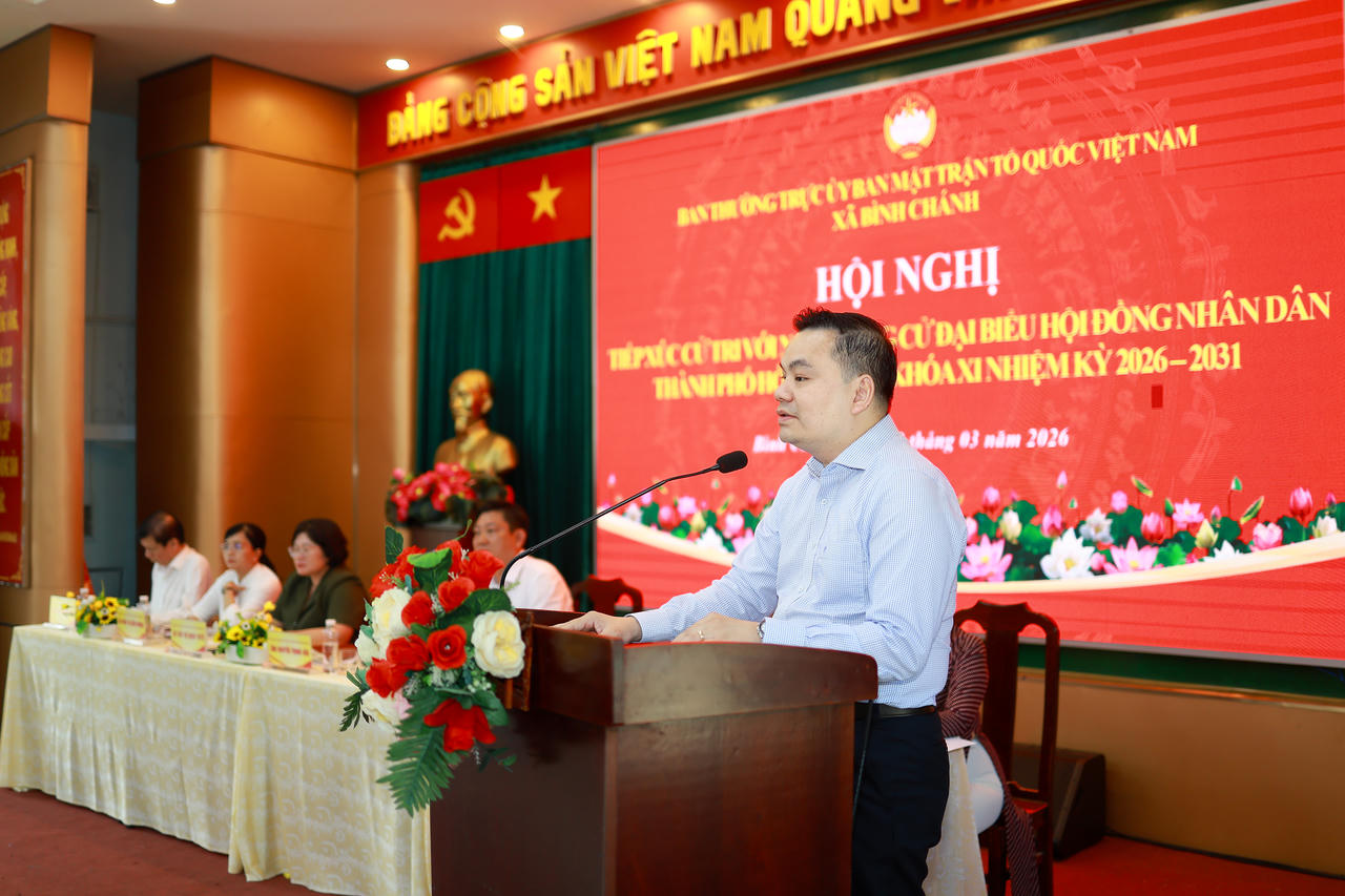 Ứng cử viên Nguyễn Trọng Hào mong muốn cử tri tin tưởng, lựa chọn đại biểu HĐND TP HCM nhiệm kỳ 2026 - 2031 (Ảnh: Huy Hoàng).