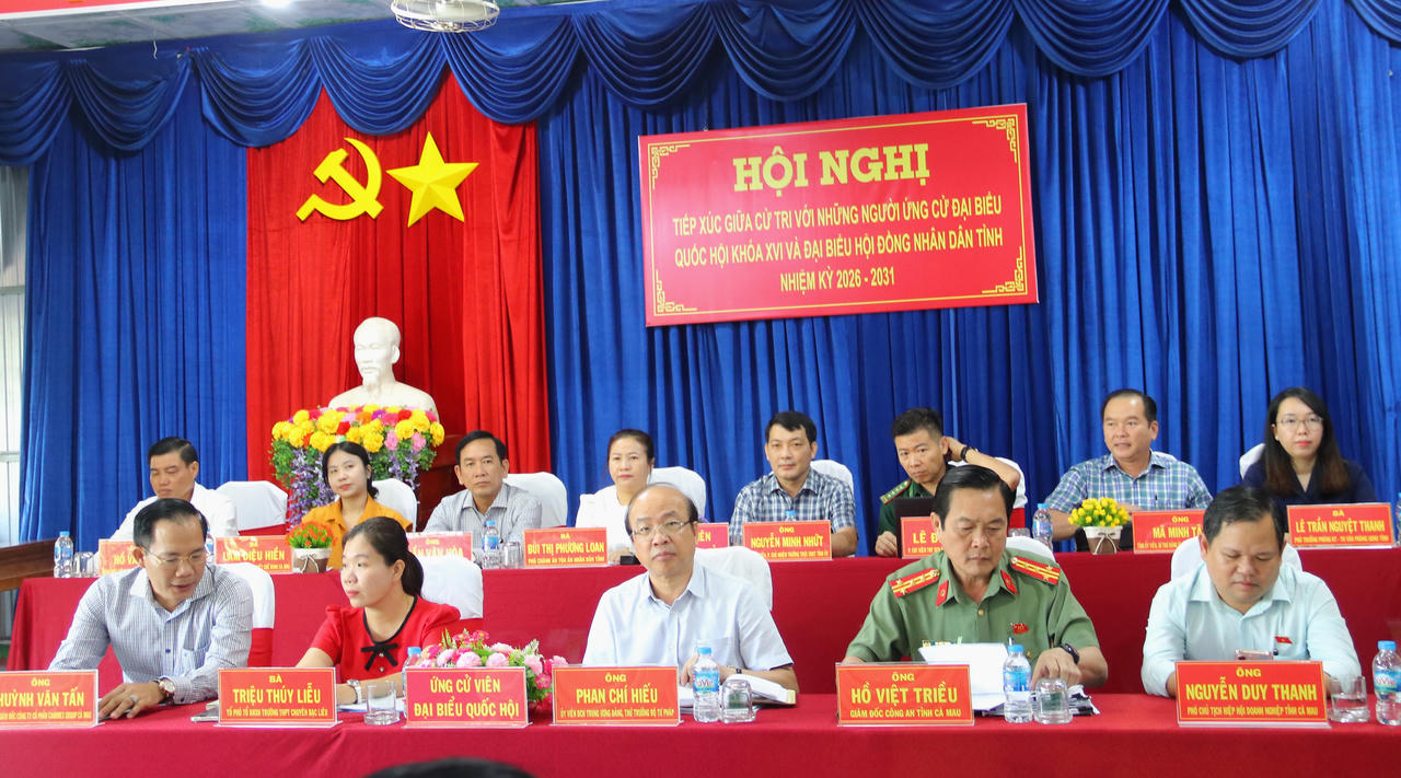 Các ứng cử viên ĐBQH khóa XVI và đại biểu HĐND tỉnh nhiệm kỳ 2026 – 2031 tham dự Hội nghị.