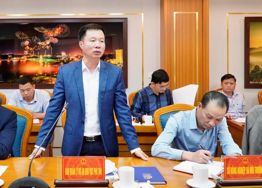 Lãnh đạo Ban Quản lý dự án khu vực Phú Thọ phát biểu tại hội nghị. Ảnh: phutho.gov.vn