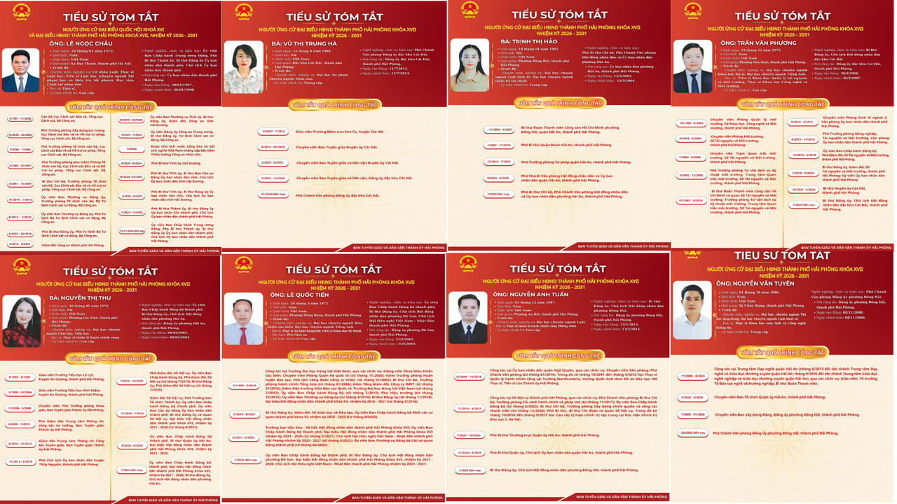 Các ứng cử viên đơn vị bầu cử số 9.