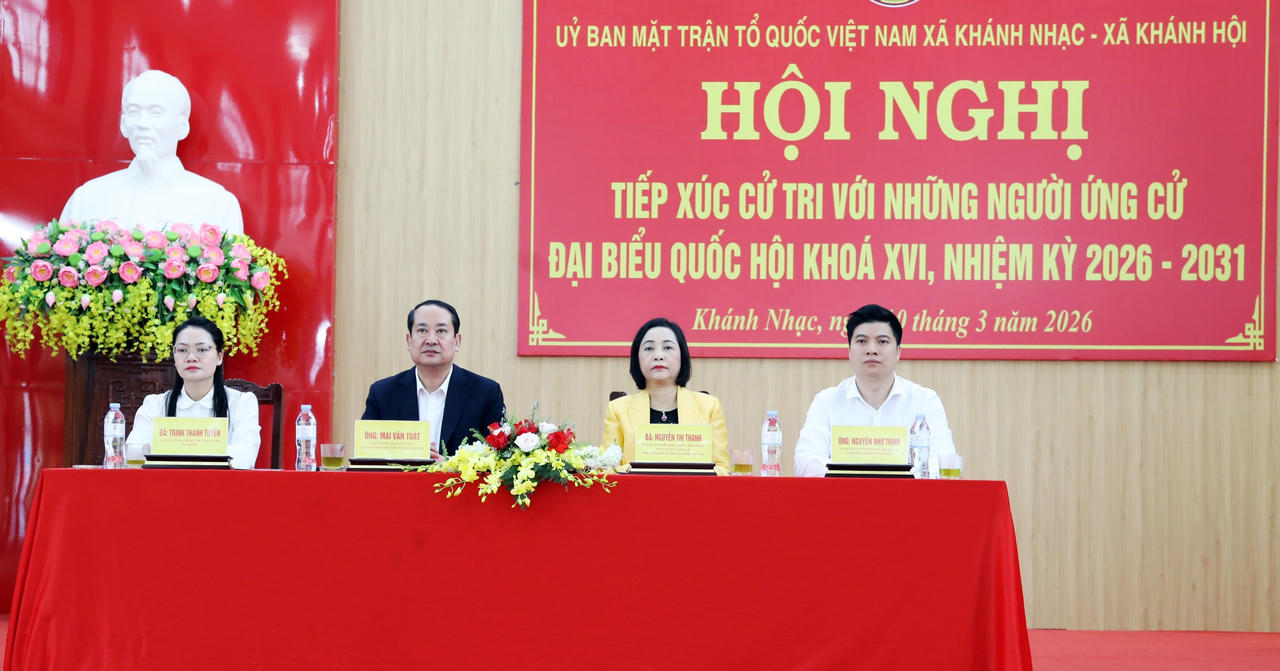 Các ứng cử viên đại biểu Quốc hội khóa XVI tại Đơn vị bầu cử số 4 tiếp xúc cử tri xã Khánh Nhạc và Khánh Hội (tỉnh Ninh Bình)