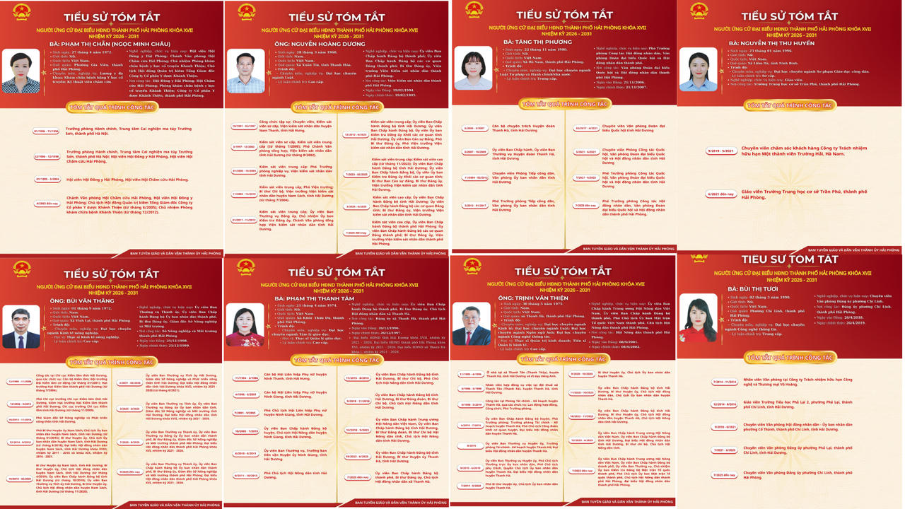 Các ứng cử viên đơn vị bầu cử số 15.