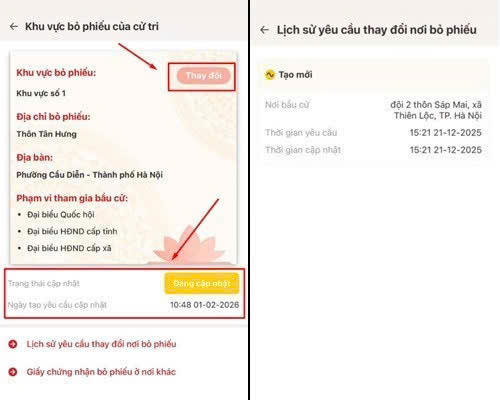 Cử tri có thể đổi nơi bỏ phiếu, xem danh sách ứng cử viên trên VNeID