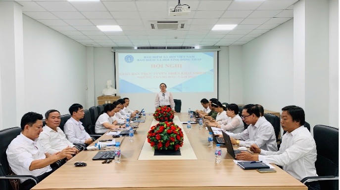 Hội nghị triển khai nhiệm vụ đầu năm 2026 của BHXH tỉnh Đồng Tháp. Ảnh: Vân Hà