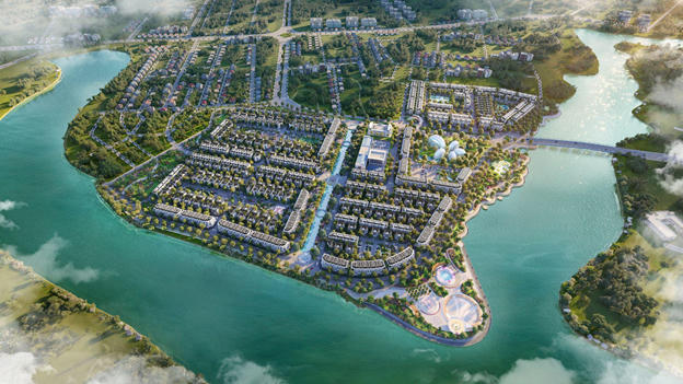 Pearl Rivera Hà Nội sở hữu diện tích cây xanh và mặt nước lớn.