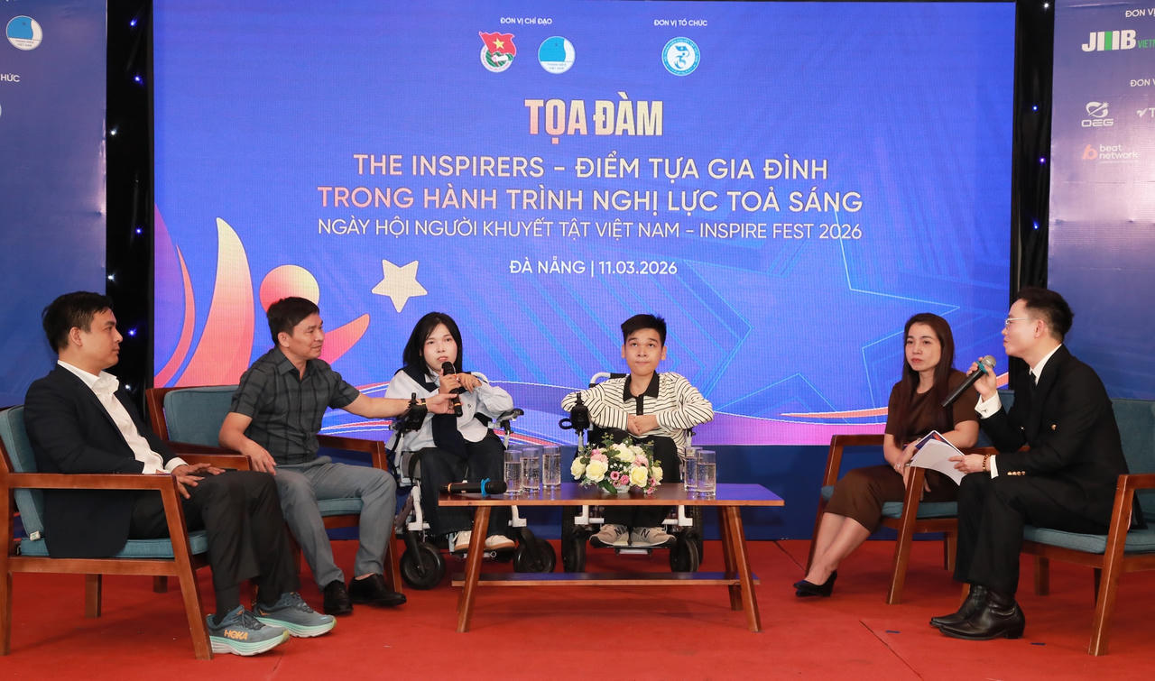 Tọa đàm “The Inspirers - Điểm tựa gia đình trong hành trình nghị lực tỏa sáng” - nơi chia sẻ những câu chuyện chân thực về nghị lực, hành trình vượt qua nghịch cảnh, tỏa sáng và vươn lên trong cuộc sống của người khuyết tật.